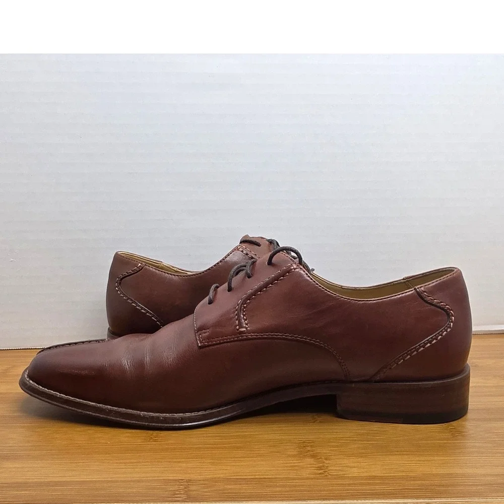 Brass Boots Mens Brown Leather Split Toe Derby Dress Shoes 9.5M 93376-221